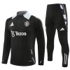 Manchester United Training Sweatshirts Quarter-zip 2024-25 Schwarze Für Herren